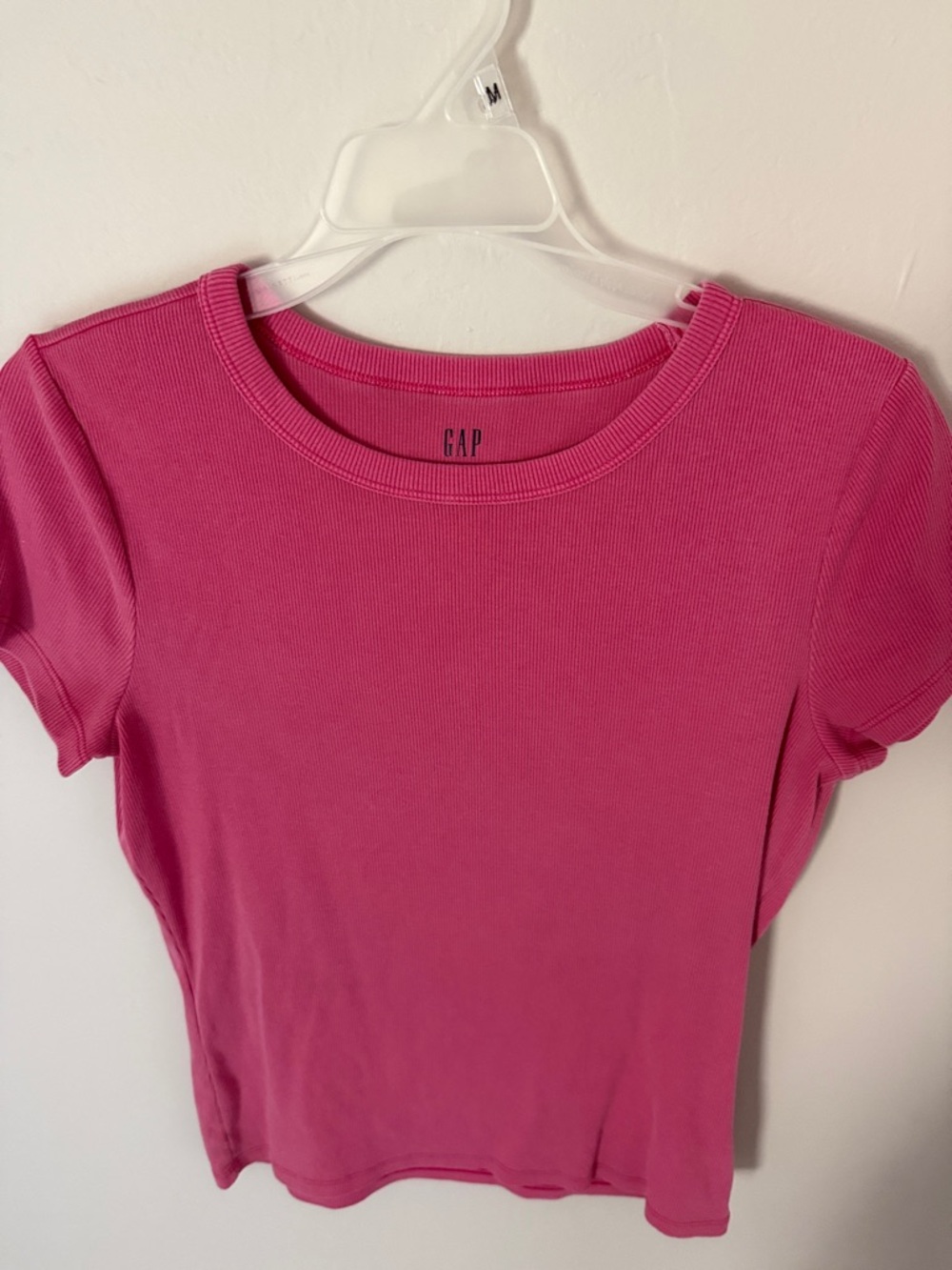 GAP Hot Pink Ribbed Short Sleeve Tee